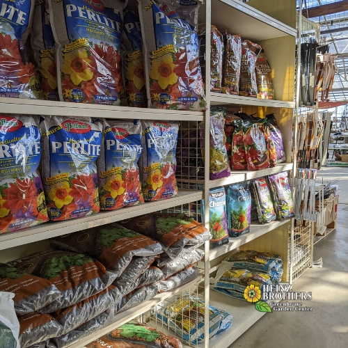 Soil, mulch and lawn and garden supplies