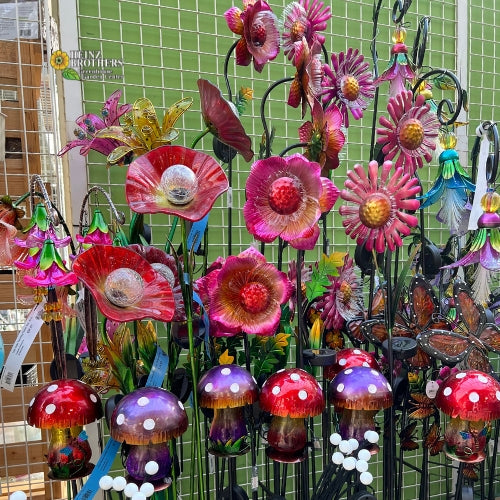 Steel flower garden decor