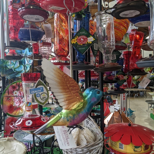 Garden decor inside of Heinz Brothers store