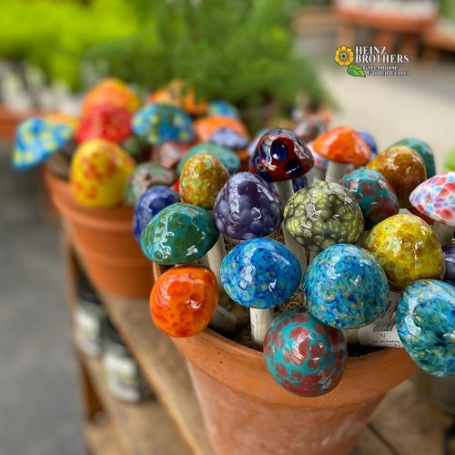 Fairy garden mushroom statues