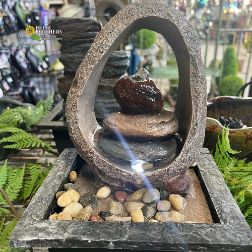 An stone garden fountain