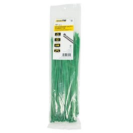 Standard Duty Cable Tie, Green, 11-In., 100-Pk.