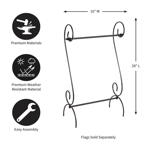 Evergreen Porch Scroll Garden Flag Stand