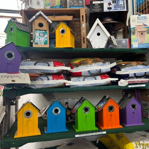 Wild bird houses inside of Heinz Brothers store