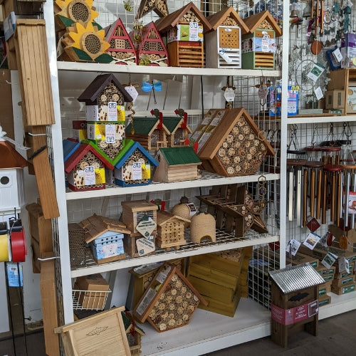 Wild bird houses inside of Heinz Brothers store