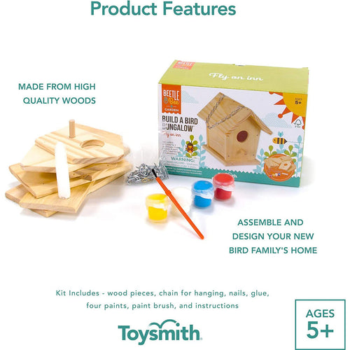 Toysmith Beetle & Bee Garden Build A Bird Bungalow