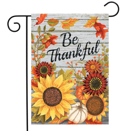 Briarwood Lane Be Thankful Flowers Double Sided Garden Flag