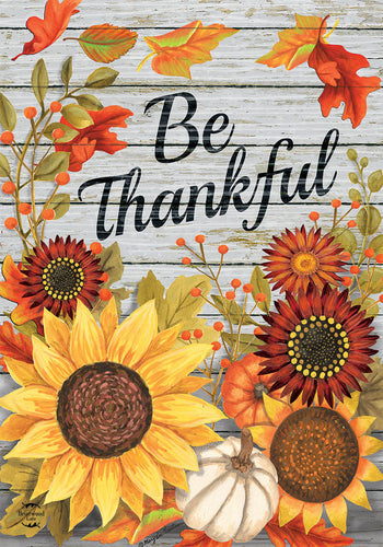 Briarwood Lane Be Thankful Flowers Double Sided Garden Flag