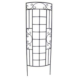 Garden Trellis, Romantic Curved, Black Steel, 2 x 6-Ft.