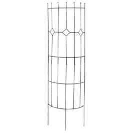 Garden Trellis, Semi-Round Arts & Crafts, Black Steel, 20 x 72-In.