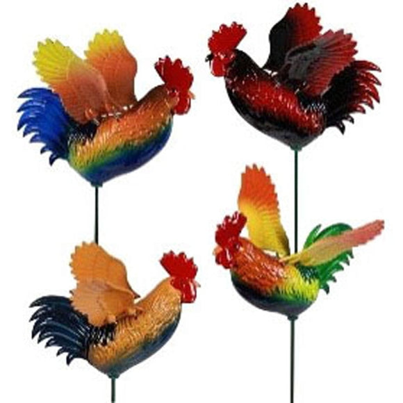 EXHART WINDY WINGS ROOSTER GARDEN STAKE DISPLAY