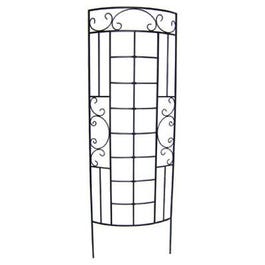 Garden Trellis, Romantic Curved, Black Steel, 2 x 6-Ft.