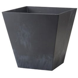 Ella Planter, Plastic, Water-Minder, Black, 8-In. Sq.