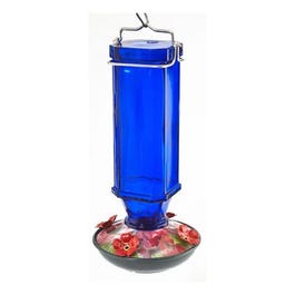 Bird Feeder, Hummingbird, Cobalt Blue, Square, 16-oz.