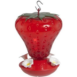 Hummingbird Feeder, Strawberry Shape, 40-oz.