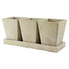 Natural Cement Planter Trio, Slate, 5 x 8 x 4-In.