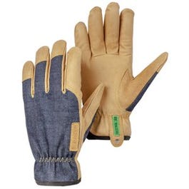 Kobalt Leather Garden Gloves, Denim Goatskin, Women's L