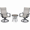 Chesapeake 3-Pc.Patio Chat Set, Gray/Beige With Pewter Aluminum Frame