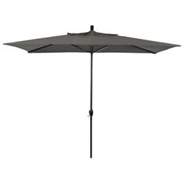 Deluxe Patio Market Umbrella, Charcoal Polyester/Aluminum, 10 x 6-Ft.