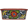 Ceramic Planter, Rectangular, Double-Fired, Hand-Painted, 12-In.