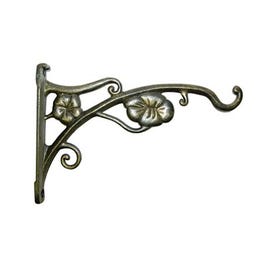 Plant Bracket, Hanging, Antique Gold Aluminum, 9-In.