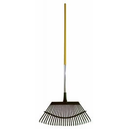 19-Inch Flex Steel Head Lawn Rake With 48-Inch Comfort Molded-Grip Handle