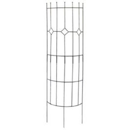 Garden Trellis, Semi-Round Arts & Crafts, Black Steel, 20 x 72-In.