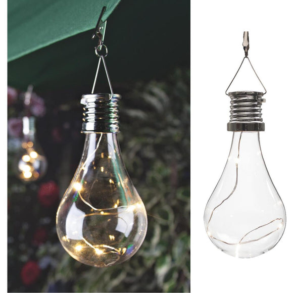 Gerson Everlasting Glow Clear Edison Bulb 5.5 In. H. x 2.75 In. Dia. Solar Light