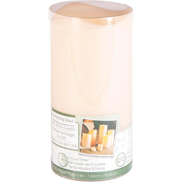 Gerson Everlasting Glow 6 In. H. x 3 In. Dia. Bisque Resin Flameless Candle