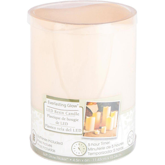 Gerson Everlasting Glow 6 In. H. x 4.5 In. Dia. Bisque Resin Flameless Candle