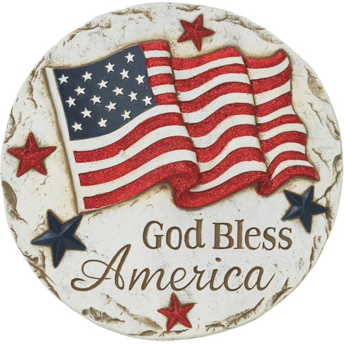 Gerson Spring GIL 11.6 In. Cement God Bless America Stepping Stone